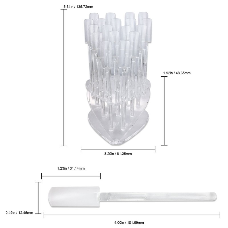 Beauticom 18 Piece Clear Plastic Nail Tip Display Sticks With