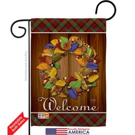 Breeze Decor Fall Wreath Garden Flag Harvest & Autumn Scarecrow Pumkins Sunflower Leaves Season Autumntime Gathering House Decoration Banner Small Yard Gift Double-Sided, Imported