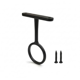 TAG Hardware Premium Round Wardrobe Tube Suspended Center Closet Rod Support Bracket with Installation screws for Standard 1-5/16" Diameter Closet Rods (Matte Black)