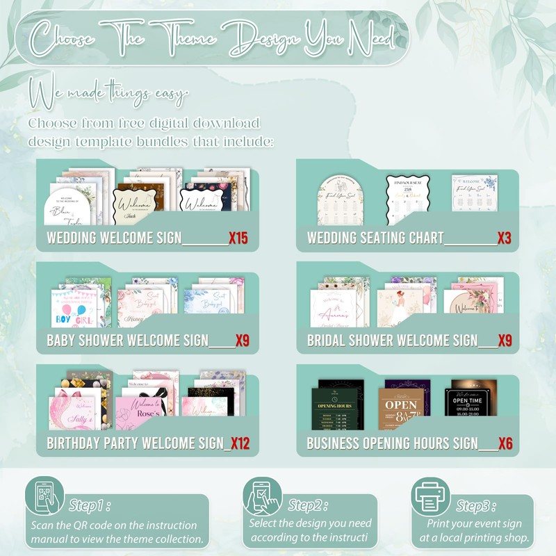 OurWarm White Wedding Welcome Sign Holders Stand, Adjustable Welcome to