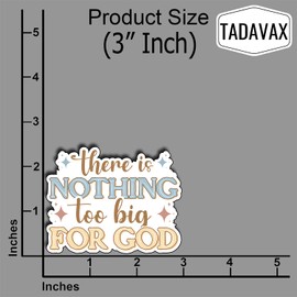 (3Pcs) There is Nothing Too Big for God Sticker Christian God Cristianos Cross Bible Decorate Waterproof Vinyl Water Bottle Tumbler Books Phone Laptops Sticker Gifts for Love Jesus Decals 3x2.4 Inch