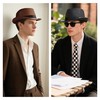 BABEYOND Straw Trilby Fedora Hat for Men-1920s Felt Panama Hat