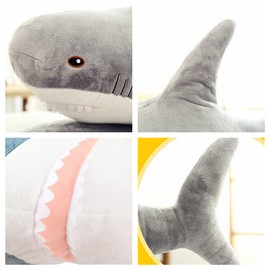 OPHRBU Stuffed Animal Shark Plush,Giant Shark Plush Pillow Soft Toy,Plush Large Shark Toys for Home Decoration Kids Gift (Grey, 31 inches)