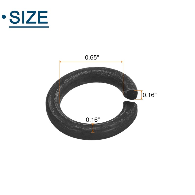 sourcing map M16 Split Lock Washer, 30Pcs Carbon Steel Spring