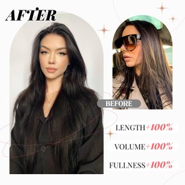 Natural Black Clip in Hair Extensions Real Human Hair Straight 18 Inch 7pcs 120g Clip ins Hair Extensions Brazilian Remy Human Hair 16 Clips Double Weft Human Hair For Women