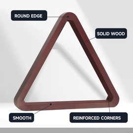GSE Games & Sports Expert Deluxe Heavy Duty Solid Wood Billiard 8-Ball Triangle or 9-Ball Diamond Pool Ball Racks for 2-1/4" Pool Balls (Mahogany Triangle Rack)