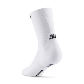 CEP Core Run Mid Cut Compression Socks 5.0, White, Unisex, XL