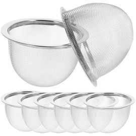 DOITOOL Teapot Mesh Strainer Infuser Filter: 8pcs Replacement Stainless Steel Tea Pot Drain Net Reusable Loose Leaf Tea Strainer Tea Infuser 7.2 * 6CM