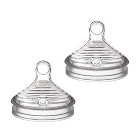 NUK Simply Natural - Pezones de biberón para bebé, flujo lento, silicona, extra suave, sistema de aire anticólico, sin BPA, paquete de 2