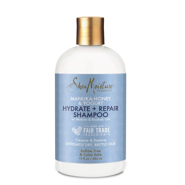 SheaMoisture Hydrate & Repair Moisture Shampoo for Damaged Hair Manuka Honey Moisturizing with Shea Butter 13 oz