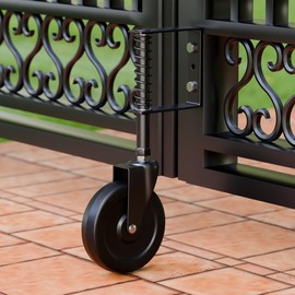 DURIGID 5” Spring Loaded Gate Caster Heavy Duty Gate Wheels for Wooden, Vinyl and Metal Gates, Gate Wheel with 360° Swivel, Ideal for Outdoor Fence Gates, 200 Lbs Capacity, 1 Pcs, Black