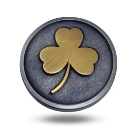 Full Metal Markers Golf Divot Repair Tool and Unique Metal Ball Marker, Premium Golf Ball Pitch Mark Repair Tool for Green and Putting Surface Repair, Golf Accessory (Black + Shamrock)