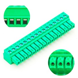 Tcenofoxy 3.5mm 2/3/4/5/6/7/8/9/10/11/12/13/14/15/16/18/20/24 Pin Phoenix Connector PCB Screw Terminal Block Connector (2Pcs 3.5M-16Pin)