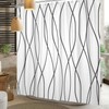 ChloropLastid Boho Black and White Line Shower Curtain 72x72 Inch