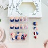 Short Square American Flag Fake Nails Patriotic Independence Day Press