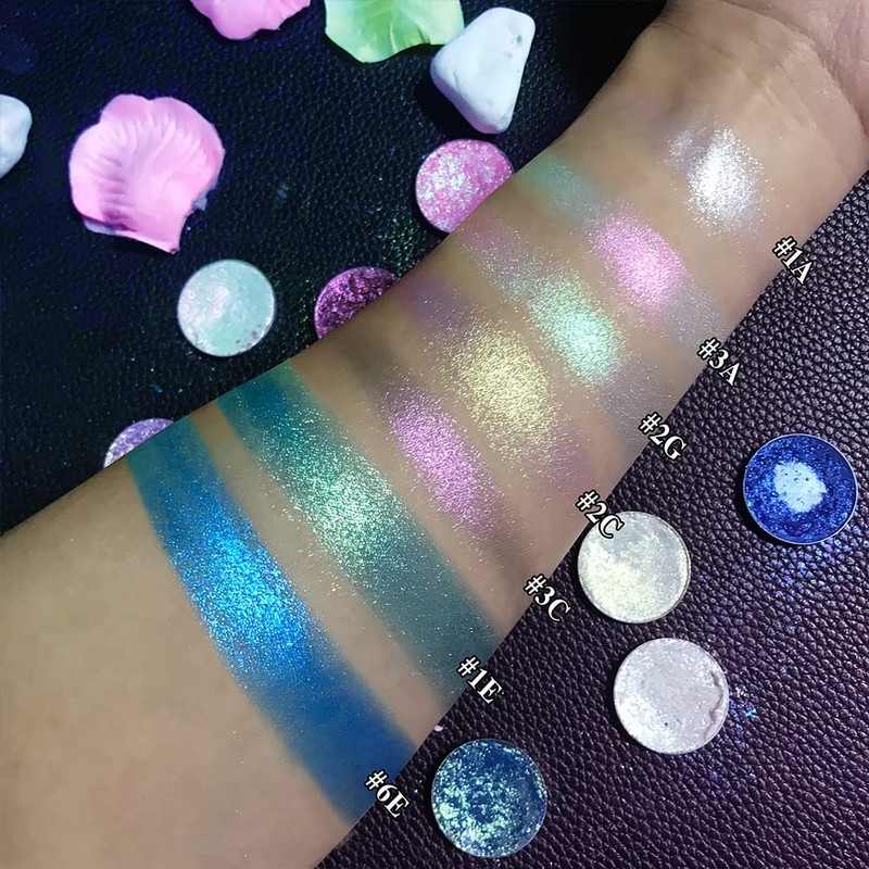 Olive Yellow Glitter Eyeshadow, Highly Pigmented Duochrome Eyeshadow, Intensive Colour