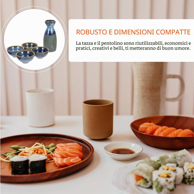 HEMOTON Sake Service Giapponese Sake Pot E 4 Tazze in