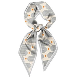 Zewurtuw Scarf Silk Feeling Hair Head Long Neck Satin Fashion Scarfs for Bag Decoration Women Girls Cute Aesthetic 59 * 6.7”-Red Dot Arc