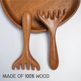 iunxkmi Wood Scalp Massager 2 Pcs, Head Massager Comb for Deep Relaxation & Stress Reduction, Head Scalp Massage Tool for Father's Day and Mother's Day Gifts