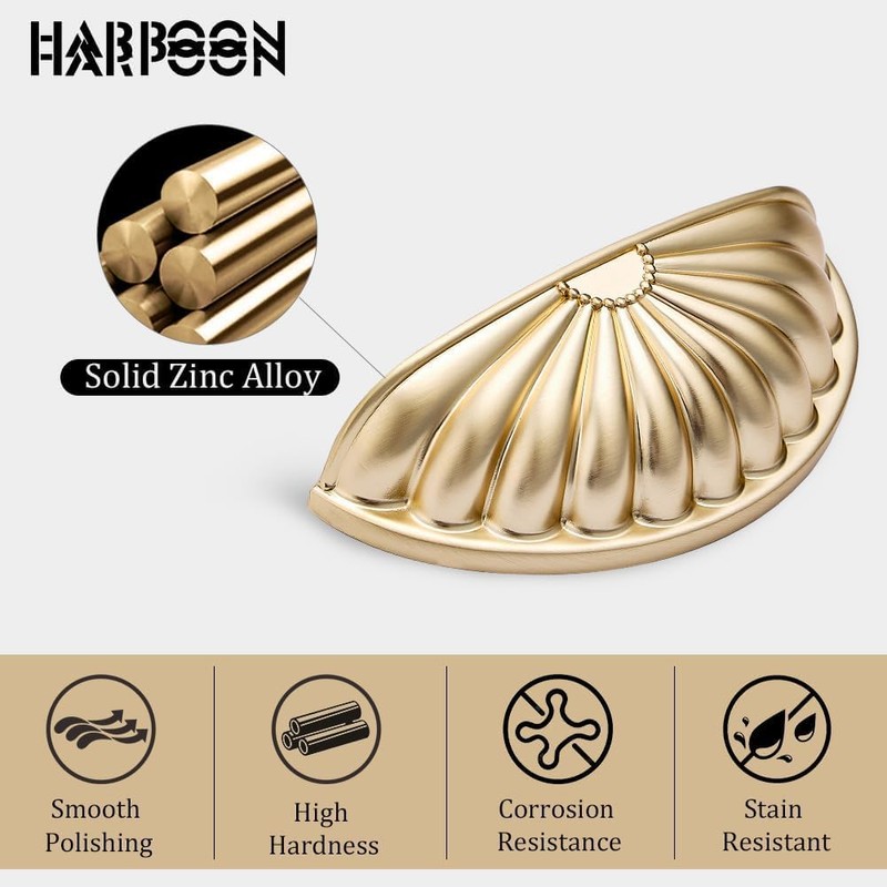 HARPOON 10 Pack Bin Cup Drawer Handle Pull Cabinet Hardware,Kitchen