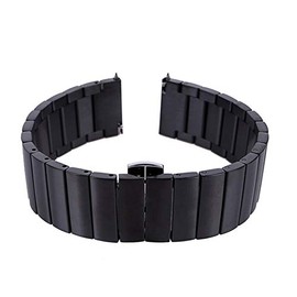 Sulla 20 mm L304 Stainless Steel Replacement Strap with Butterfly Clasp Quick Release, Black, Strap.