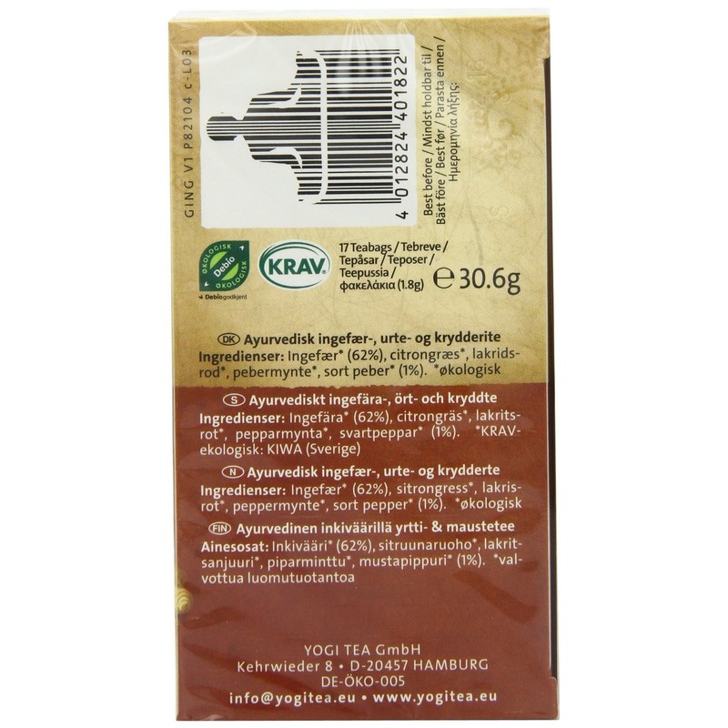 (6 PACK) - Yogi Tea - Ginger Organic | 17