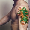 Supperb Temporary Tattoos - Green Dragon on Fires
