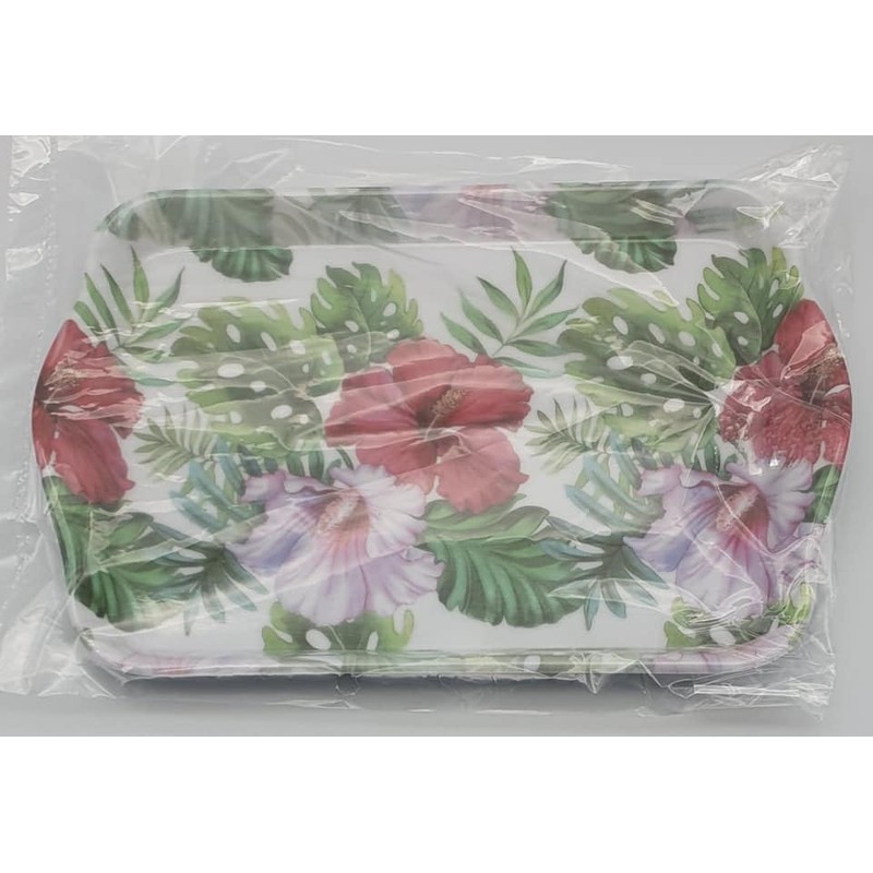 Melamine Tray Approx. 13 x 21 cm, Hibiscus Flowers, Hibiscus