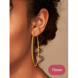 FOCALOOK Big Gold Hoop Earrings for Women,14K Gold Filled Hypoallergenic Waterproof Non Tarnish Stainless Steel 70mm Large Gold Circle Huggie Hoop Earrings