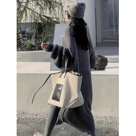 Women's Plus Size Long Sleeve Knit Open Front Sweater Loose Cardigan Sweaters Outerwear Coats (Grey, 4XL-Large)