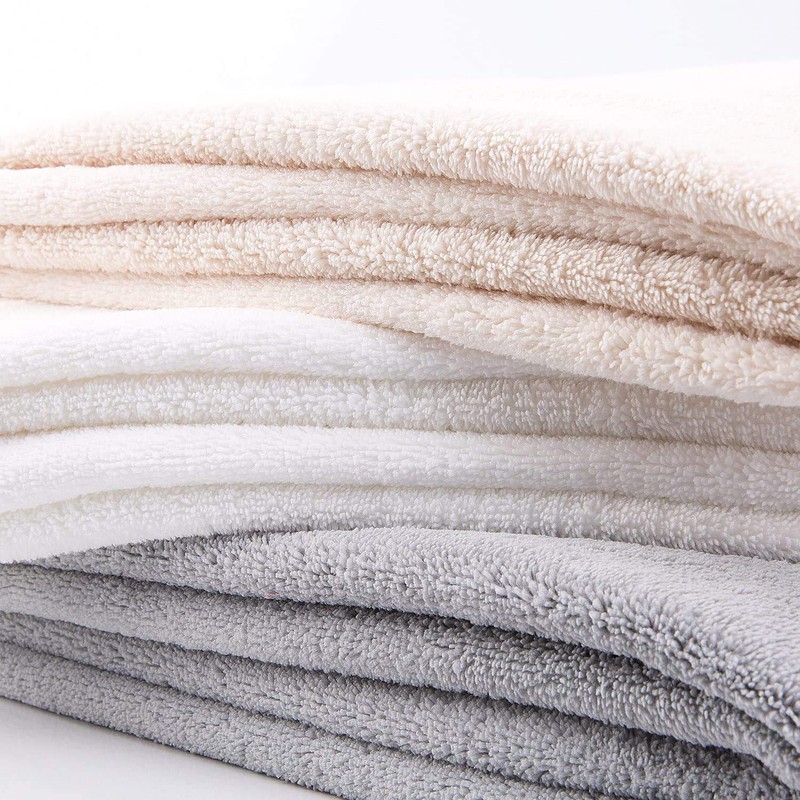 Oseamaid Bath Towels, Large, 5 Colors, 5 Piece Set, Microfiber