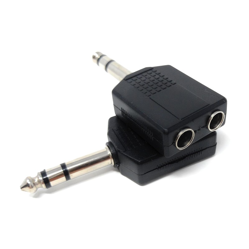 DRUT 1pcs 6.35mm 1/4 inch Stereo Jack Splitter Cable Adapter
