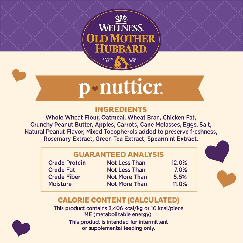 Old Mother Hubbard Wellness P-Nuttier Dog Biscuits, Natural, Training Treats,