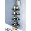HAMITOR Corner Shower Caddy Tension Pole: Adjustable Stainless Steel Shower