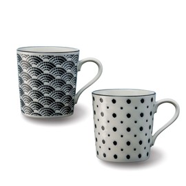 アワサカ komon マグカップペア 7-1968 ホワイト 9×20×10cm