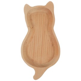Luxshiny Wooden Food Plate Cat Pattern Wood Serving Tray Candy Platter Mini Charcuterie Board Cute Cartoon Dish for Desserts Snacks Appetizers Home Kitchen Restaurant Gatherings Parties, 9 X 4 Inches