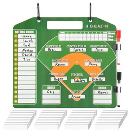 HIGHRAZON Magnetic Baseball Coach Clipboard, Dry Erase Coach Lineup Board, Premium Tactical Baseball Coaching Board with 40 Lineup Cards and Marker, Dugout Display Softball Coaching Accessories