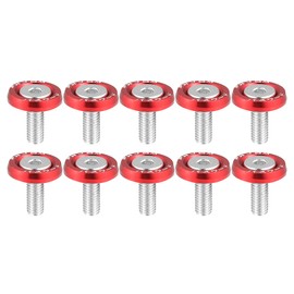 X AUTOHAUX 10pcs Fender Washer Bumper Washer M6 Bolts Engine Bay Dress Up Kit Aluminum Red
