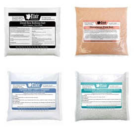 Elixir Gardens Bath Salts Bundle | FFC Food Grade Epsom Salt | Dead Sea Salt | Himalayan Salt | 500g