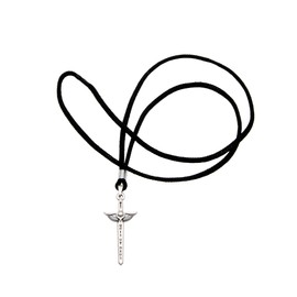 Intercession St Michael Sword Necklace (Antique Silver - Cord)
