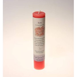 Crystal Journey Reiki Charged Herbal Magic Pillar Candle - LOVE - Made with Aromatherapy Essential Oils Olive Oil, Patchouli, Rose, Clove, Lavender, and Dragon's Blood