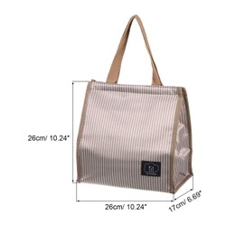 PATIKIL Insulated Lunch Bag, Oxford Cloth Waterproof Lunch Tote Bag Thermal Portable Lunch Box Food Container for Work Office Picnic Outdoor, 10.24"x6.69"x10.24", Brown