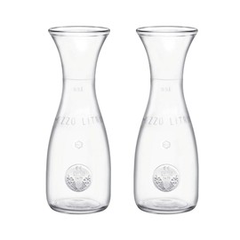 Bormioli Rocco Misura PZ Glass Carafe Set, 17 oz Water & Wine Carafes - Durable Scratch-Resistant Glass, Dishwasher Safe with Comfortable Handle, BPA-Free for Everyday Use (Set of 2)