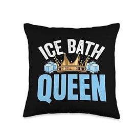 Ice Bath Queen With Crown Ice Cubes Cold Therapy Therapist Throw Pillow
