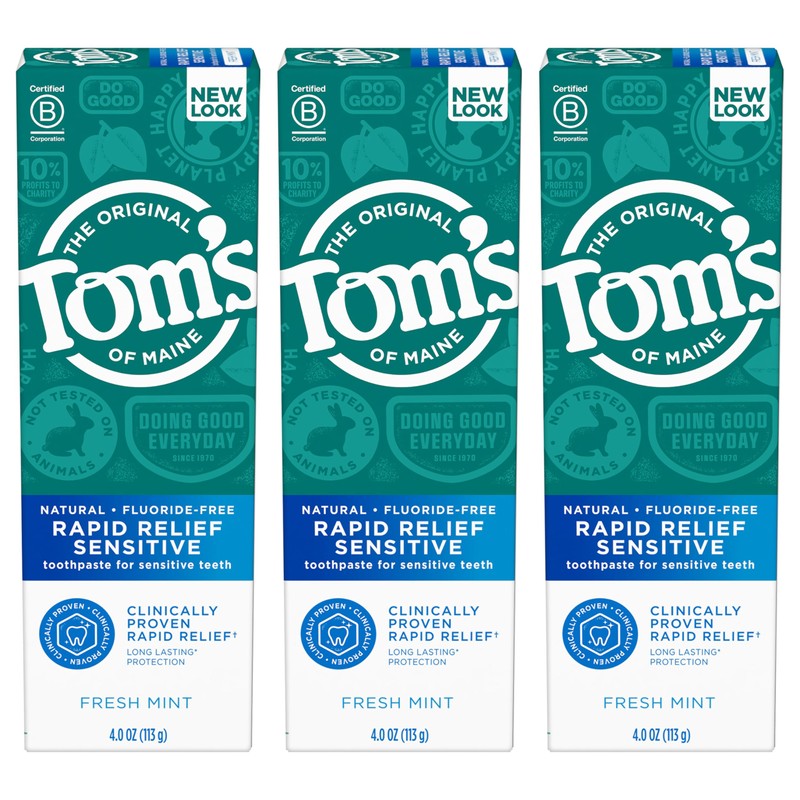 Tom's of Maine Rapid Relief Sensitive Natural Toothpaste Multi Pack,