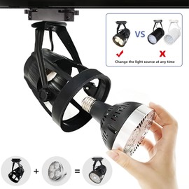 Yuemegou L-Type Extra Large Size High Brightness Track Lighting Complete Kit, 6-Lights 35W LED Track Lighting with 9.8FT Track, 4000K Natural Light Adjustable Angled, for Commercial Lighting