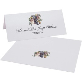Wine Grapes and Chicory Printable Place Cards, Set of 60 (10 Sheets), Laser & Inkjet Printers - Wedding, Party, Dinner, and Special Events - Made in the USA