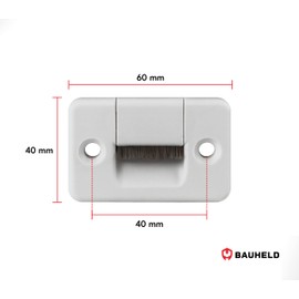 BAUHELD® Roller Shutter Belt Guide Surface-Mounted [Pack of 5] – Maxi Belt Guide with Brush Seal [Made in Germany] – Suitable for Roller Shutter Belt 23 mm [Square] – Two Pieces with Hole Spacing 40