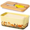 Mushroom Butter Dish with Lid,Large Butter Crock Keeper Saver,Ceramic Butter