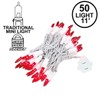 Novelty Lights 50 Light Red Christmas Mini Light Set, White